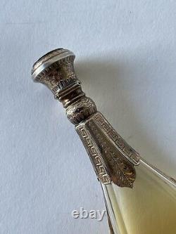 Flacon Sel cristal argent or napoleon III XIXe century mignonette Vertu Objet