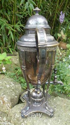 Fontaine A Eau Chaude Samovar Métal Argenté XIX. 2 litres complet Napoleon 3