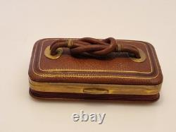 Franc-maçonnerie Boîte cuir et laiton noud en lacs d'amour fin XIX / XXème