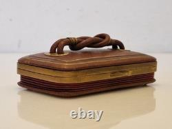 Franc-maçonnerie Boîte cuir et laiton noud en lacs d'amour fin XIX / XXème