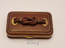 Franc-maçonnerie Boîte cuir et laiton noud en lacs d'amour fin XIX / XXème