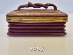 Franc-maçonnerie Boîte cuir et laiton noud en lacs d'amour fin XIX / XXème