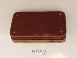 Franc-maçonnerie Boîte cuir et laiton noud en lacs d'amour fin XIX / XXème