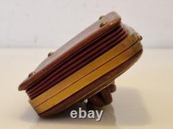 Franc-maçonnerie Boîte cuir et laiton noud en lacs d'amour fin XIX / XXème