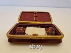 Franc-maçonnerie Boîte cuir et laiton noud en lacs d'amour fin XIX / XXème