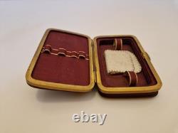 Franc-maçonnerie Boîte cuir et laiton noud en lacs d'amour fin XIX / XXème