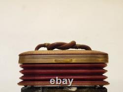 Franc-maçonnerie Boîte cuir et laiton noud en lacs d'amour fin XIX / XXème