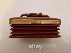 Franc-maçonnerie Boîte cuir et laiton noud en lacs d'amour fin XIX / XXème