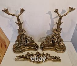 France Garniture de cheminée en 3 pièces bronze massif H. 54 / L. 110 cm XIX
