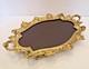 France Grand Plateau/surtout/centre De Table Bronze Et Bois L. 44,5 Cm Xix