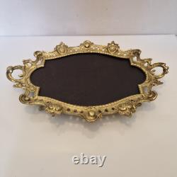 France Grand plateau/surtout/centre de table Bronze et bois L. 44,5 cm XIX