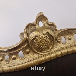 France Grand plateau/surtout/centre de table Bronze et bois L. 44,5 cm XIX