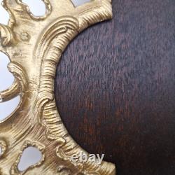 France Grand plateau/surtout/centre de table Bronze et bois L. 44,5 cm XIX