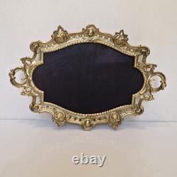 France Grand plateau/surtout/centre de table Bronze et bois L. 44,5 cm XIX