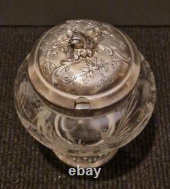 France Moutardier en cristal gravé et argent massif 1er titre H. 13 cm XIX