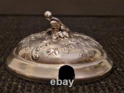 France Moutardier en cristal gravé et argent massif 1er titre H. 13 cm XIX