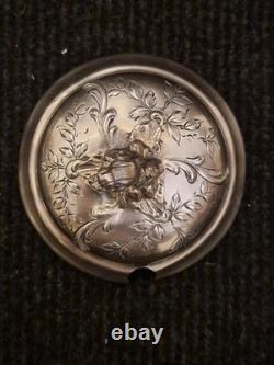France Moutardier en cristal gravé et argent massif 1er titre H. 13 cm XIX