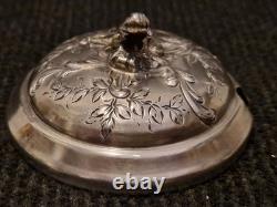 France Moutardier en cristal gravé et argent massif 1er titre H. 13 cm XIX