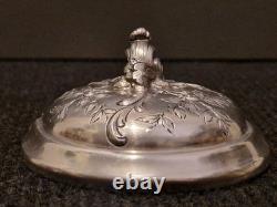 France Moutardier en cristal gravé et argent massif 1er titre H. 13 cm XIX
