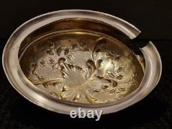 France Moutardier en cristal gravé et argent massif 1er titre H. 13 cm XIX