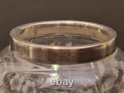 France Moutardier en cristal gravé et argent massif 1er titre H. 13 cm XIX