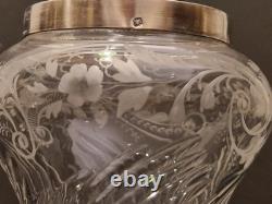 France Moutardier en cristal gravé et argent massif 1er titre H. 13 cm XIX