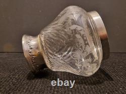 France Moutardier en cristal gravé et argent massif 1er titre H. 13 cm XIX