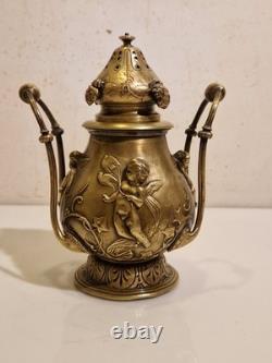 France art sacré Brûle encens / parfum Bronze massif, décor de 4 putti XIX