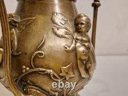 France art sacré Brûle encens / parfum Bronze massif, décor de 4 putti XIX