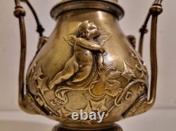 France art sacré Brûle encens / parfum Bronze massif, décor de 4 putti XIX