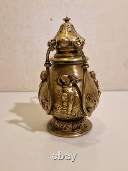 France art sacré Brûle encens / parfum Bronze massif, décor de 4 putti XIX
