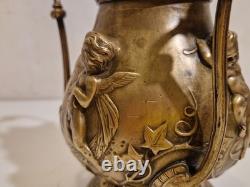 France art sacré Brûle encens / parfum Bronze massif, décor de 4 putti XIX