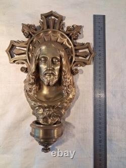 GRAND BENITIER EN APPLIQUE EN BRONZE XIXè SIECLE