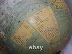 -GRAND GLOBE TERRESTRE J. FOREST NAPOLEON III XIXe Pied BOIS NOIRCI COLLECTION D