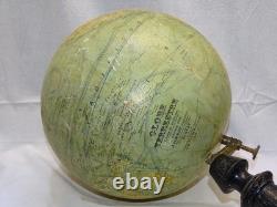 -GRAND GLOBE TERRESTRE J. FOREST NAPOLEON III XIXe Pied BOIS NOIRCI COLLECTION D