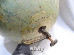 -GRAND GLOBE TERRESTRE J. FOREST NAPOLEON III XIXe Pied BOIS NOIRCI COLLECTION D
