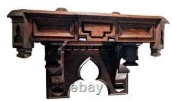 GRANDE CONSOLE D'APPLIQUE MURALE DE STYLE NEOGOTHIQUE en CHENE XIXè