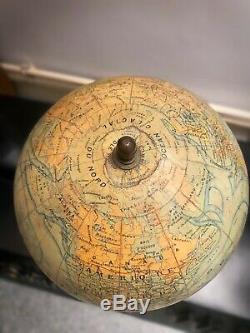 Globe terrestre mappemonde XIXe Napoléon III signé Forest Girard Barrere