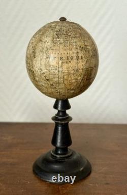 Globe terrestre miniature ancien XIX 19è mappemonde Forest terrestrial curiosité