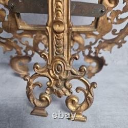 Grand Cadre Photo Ancien Napoléon III Rocaille Laiton Doré XIXe Siècle 35 cm