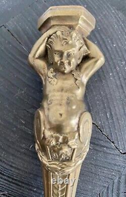 Grand Coupe-papier Sceau Cachet Bronze Doré XIXe Diable French Antique