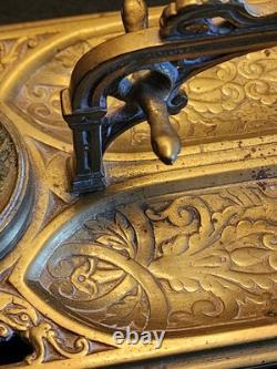 Grand Encrier Bronze XIX E Napoleon III Porte Plume Bureau