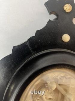 Grand Médaillon Reliquaire Bénitier Verre Bombé XIXe Napoléon III