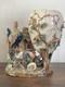Grand Vase Barbotine Xixe Style Fives-lille / Neuquelman Coq Poule & Ouf