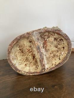 Grand Vase Barbotine XIXe Style Fives-Lille / Neuquelman Coq Poule & Ouf