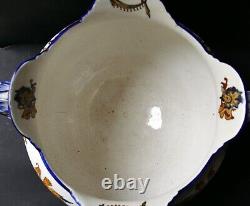 Grand cache pot faïence de Gien Renaissance XIXe L 40 cm H 28 cm Napoléon III