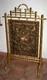 Grand Ecran Pare Feu Napoleon Iii Broderie Bois Doré Bambou Xix ème