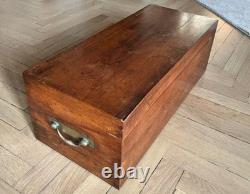 Grand écritoire de voyage XIXe siècle en bois ancien Coffret de bureau