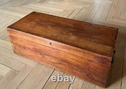 Grand écritoire de voyage XIXe siècle en bois ancien Coffret de bureau