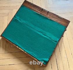 Grand écritoire de voyage XIXe siècle en bois ancien Coffret de bureau
